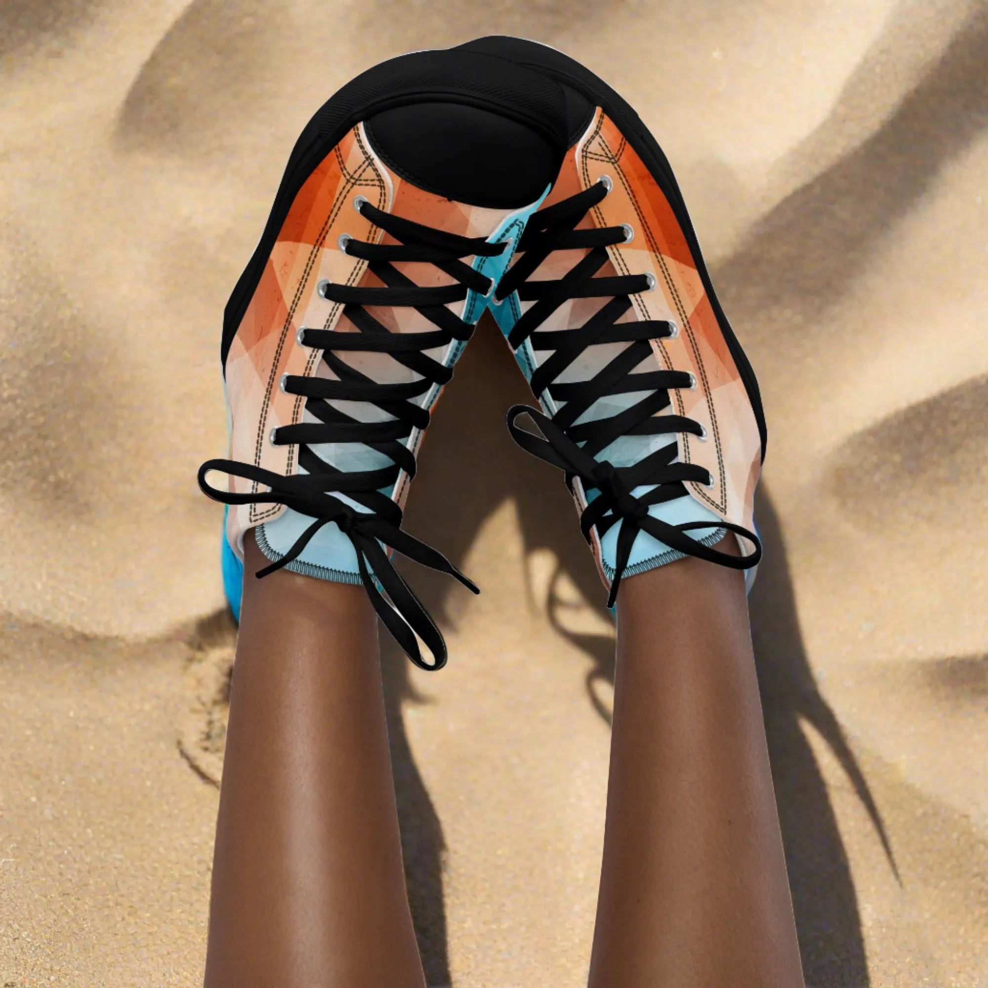 Stay Cozy & Chic with These Peachy Blue High Tops - Women's Sneakers