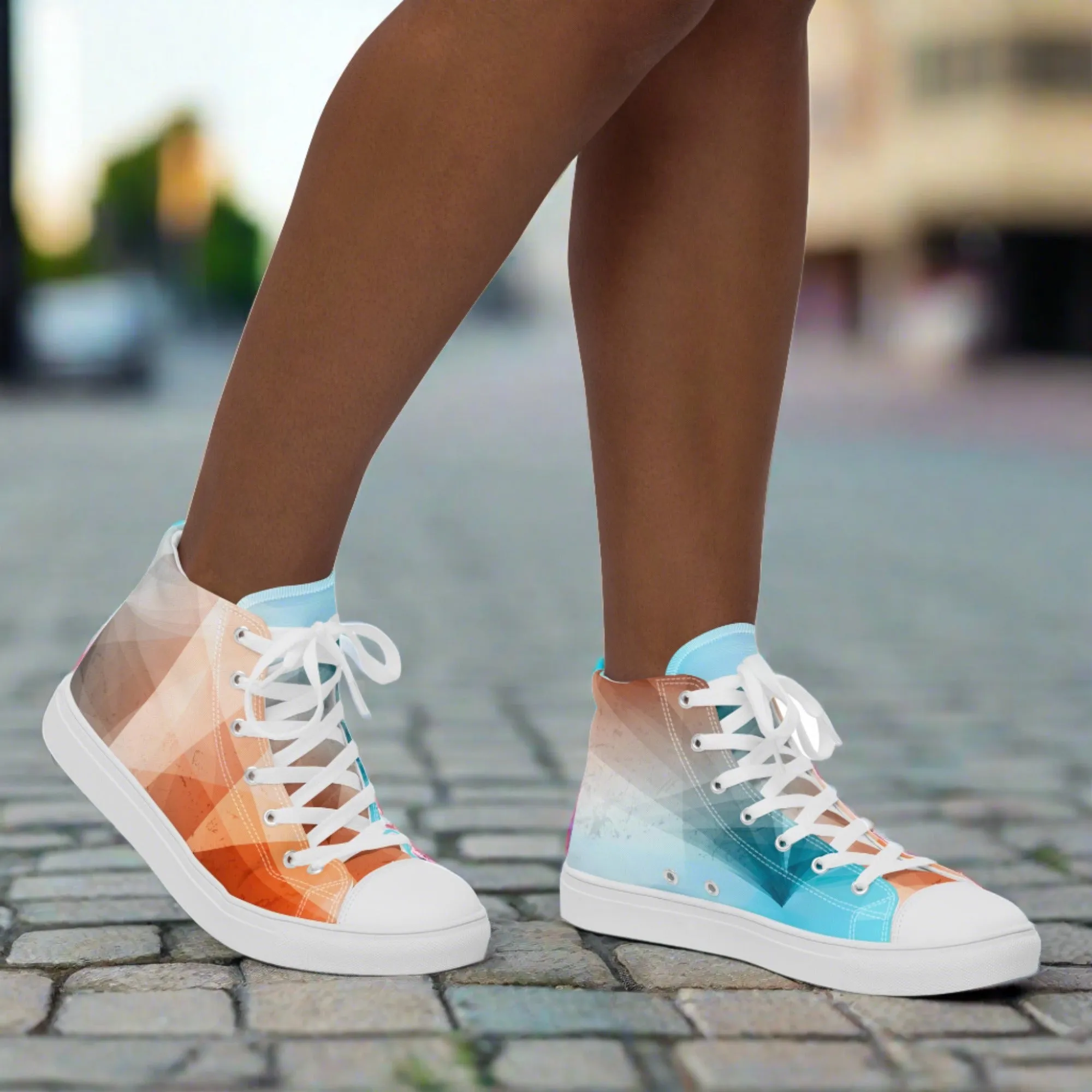 Stay Cozy & Chic with These Peachy Blue High Tops - Women's Sneakers