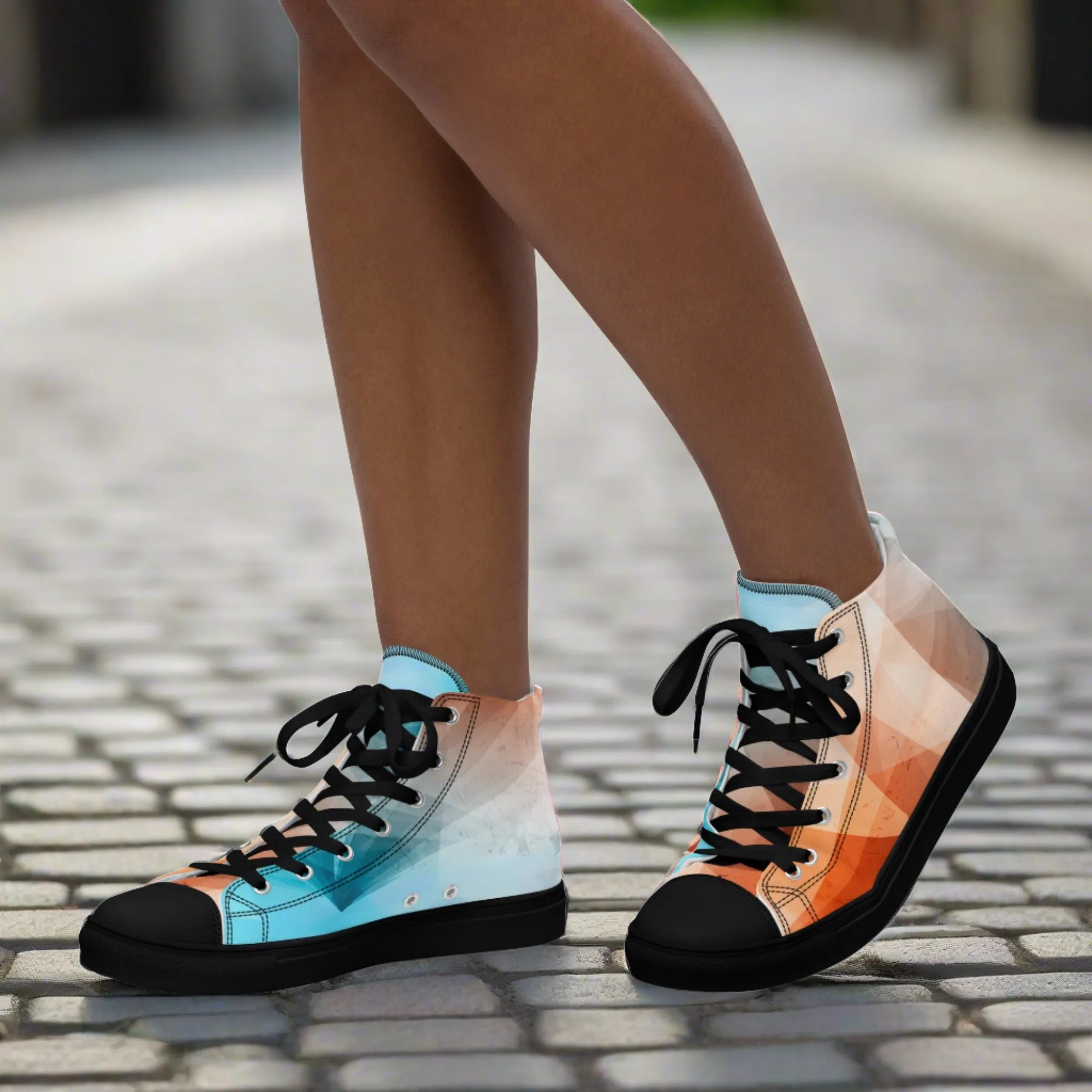 Stay Cozy & Chic with These Peachy Blue High Tops - Women's Sneakers