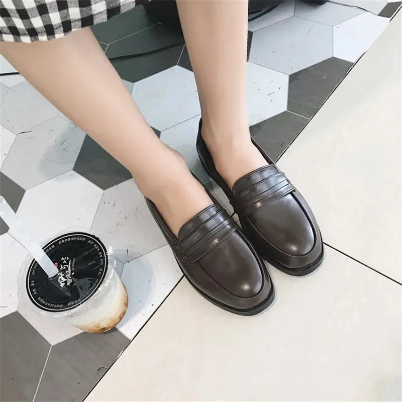 TAVIMART  -  Jk Uniform Dress Shoes Black Lolita Girl Pu Leather Shoe Female Japanese Flats Student College Mori Girls Cute Anime Cosplay