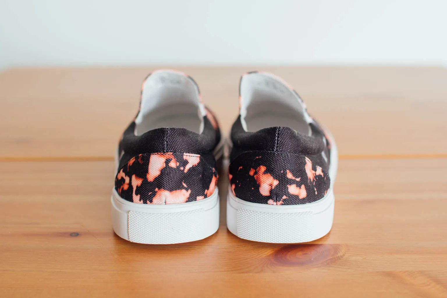 The Straight Edge Bleach Pattern Slip Ons