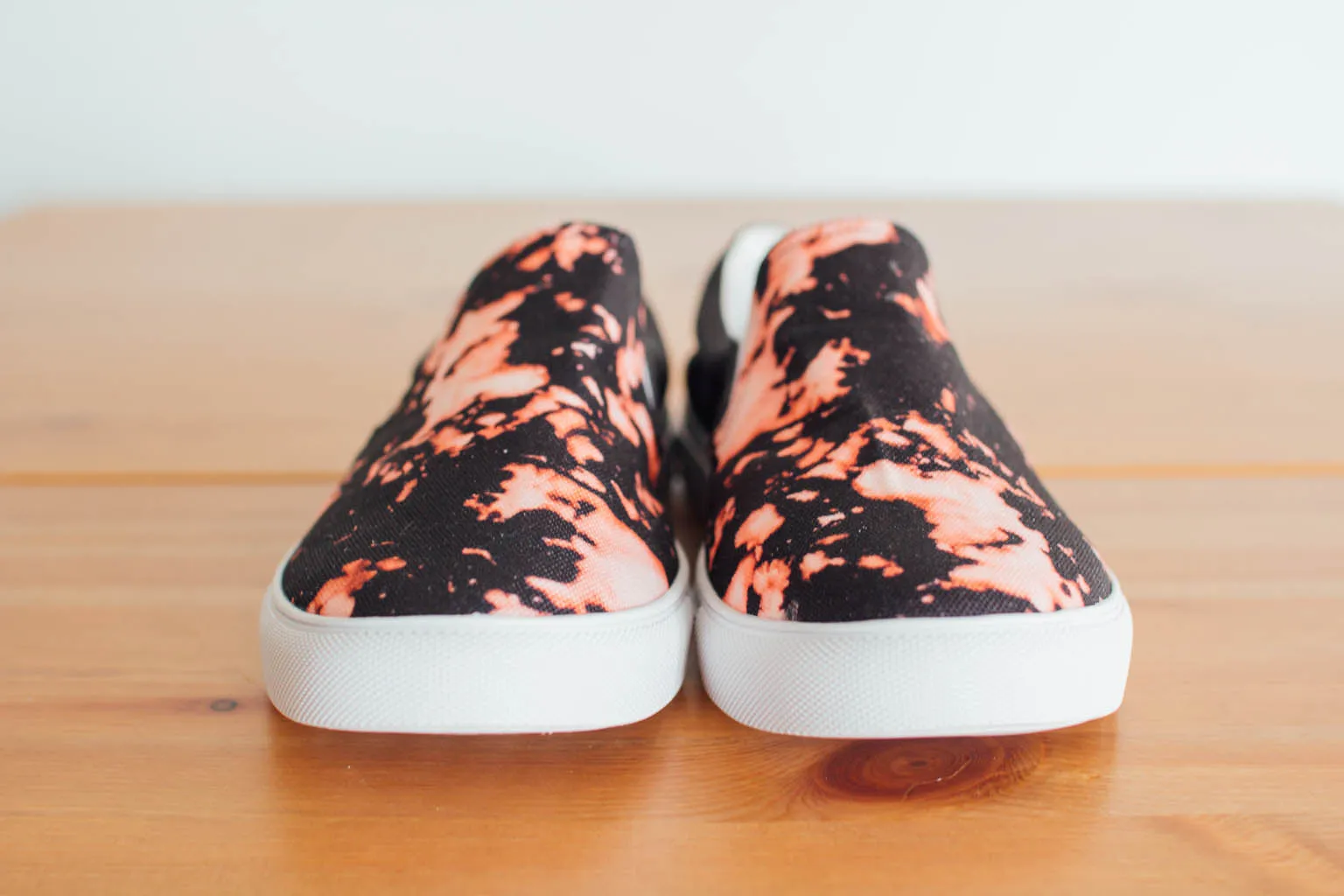 The Straight Edge Bleach Pattern Slip Ons