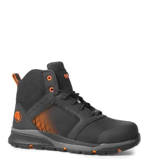 Trainer6, Black & Orange | 6'' Athletic Work Shoes | Lightweight