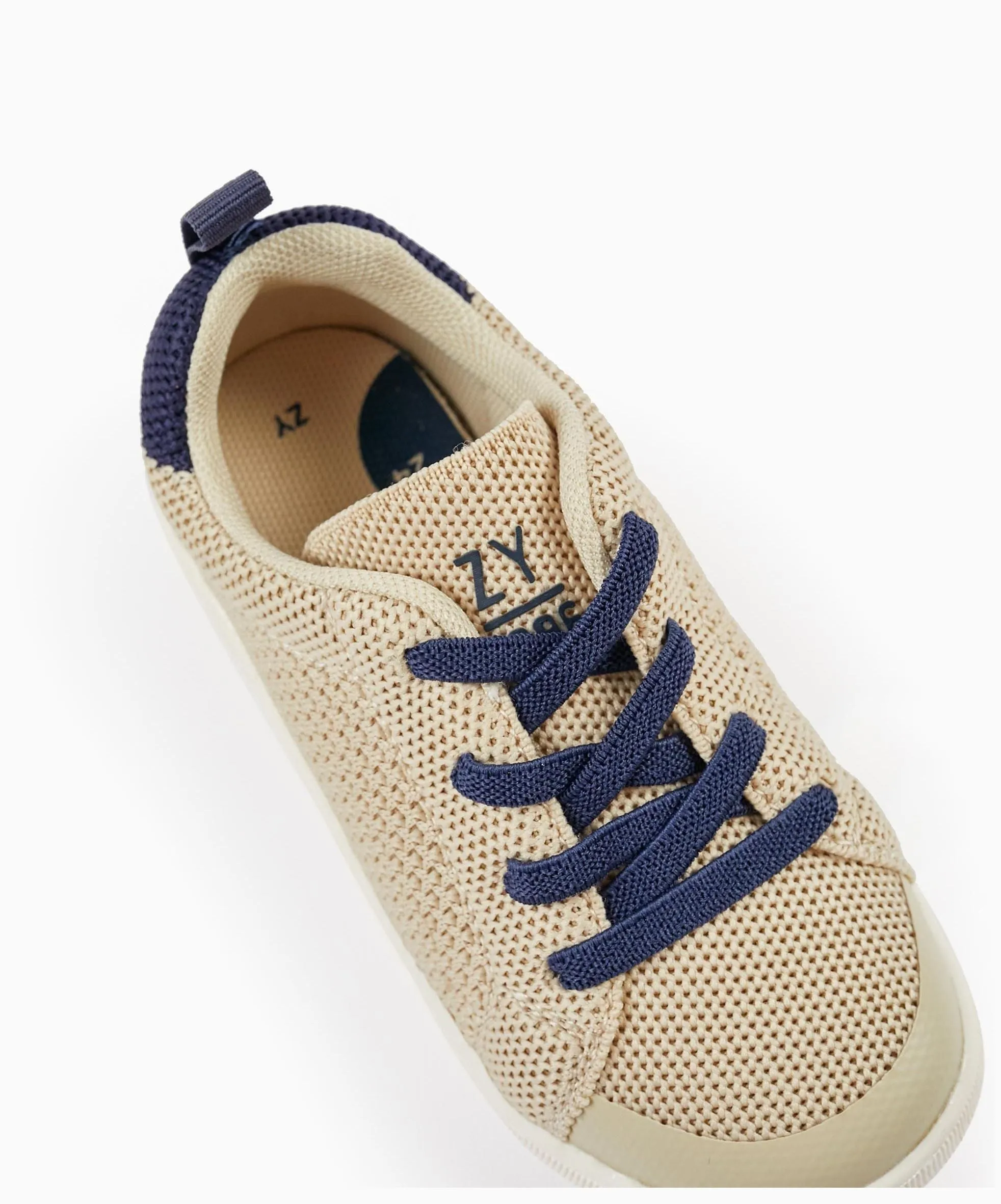 Trainers in Mesh for Baby Boy 'ZY 1996', Beige/Dark Blue