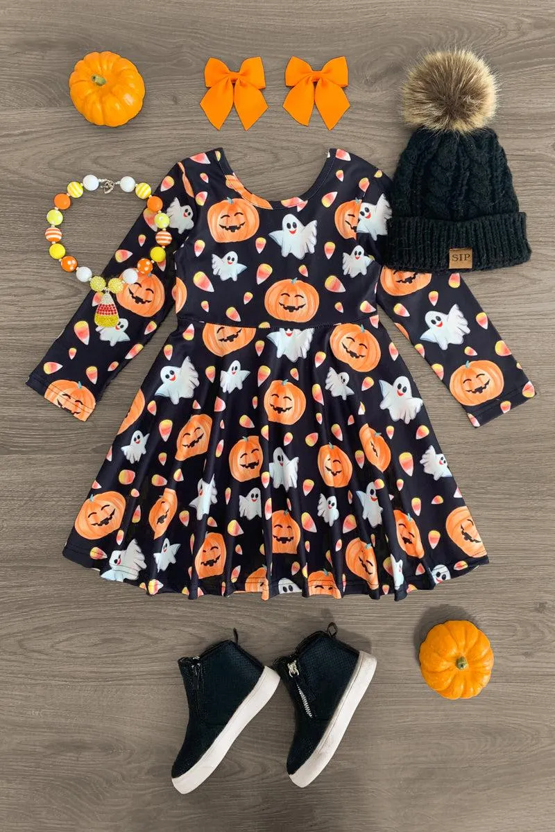 Trick or Treat Fur Vest Dress Set