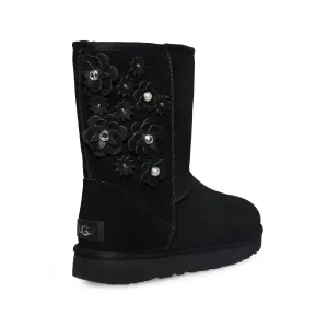 UGG Classic Short Petal Black Boots - Women's