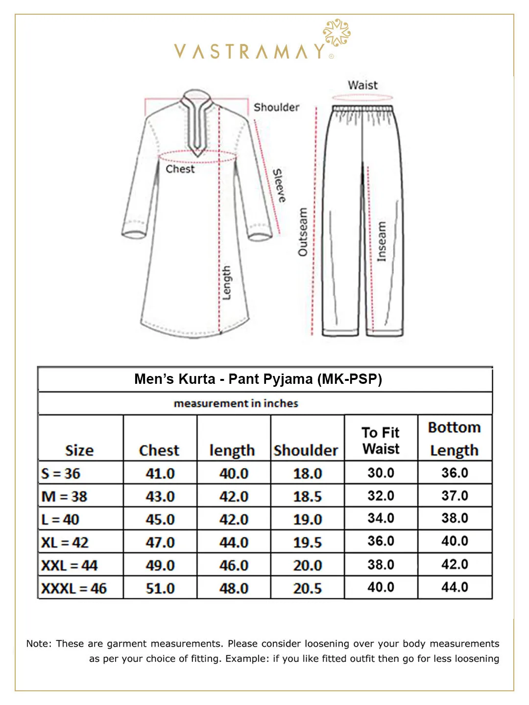 VASTRAMAY White Cotton Kurta Pyjama Set