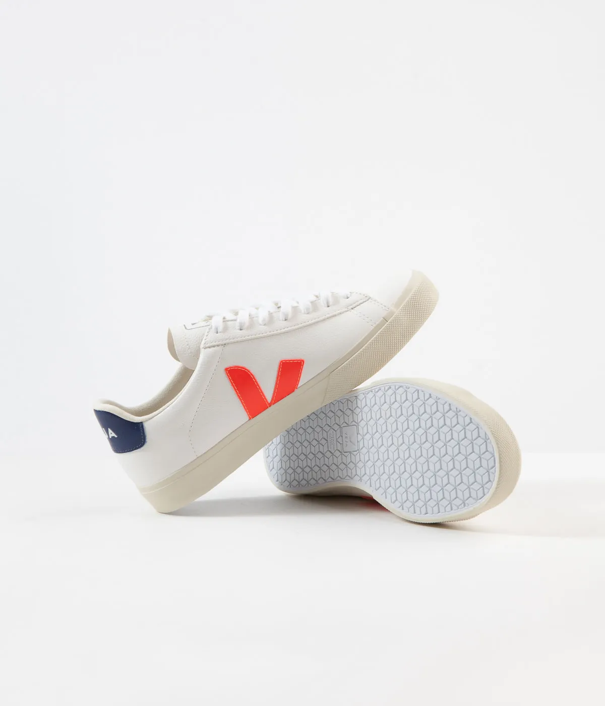 Veja Campo ChromeFree Shoes - Extra White / Orange Fluoro / Cobalt