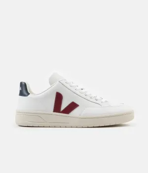 Veja V-12 Leather Shoes - Extra White / Marsala / Nautico