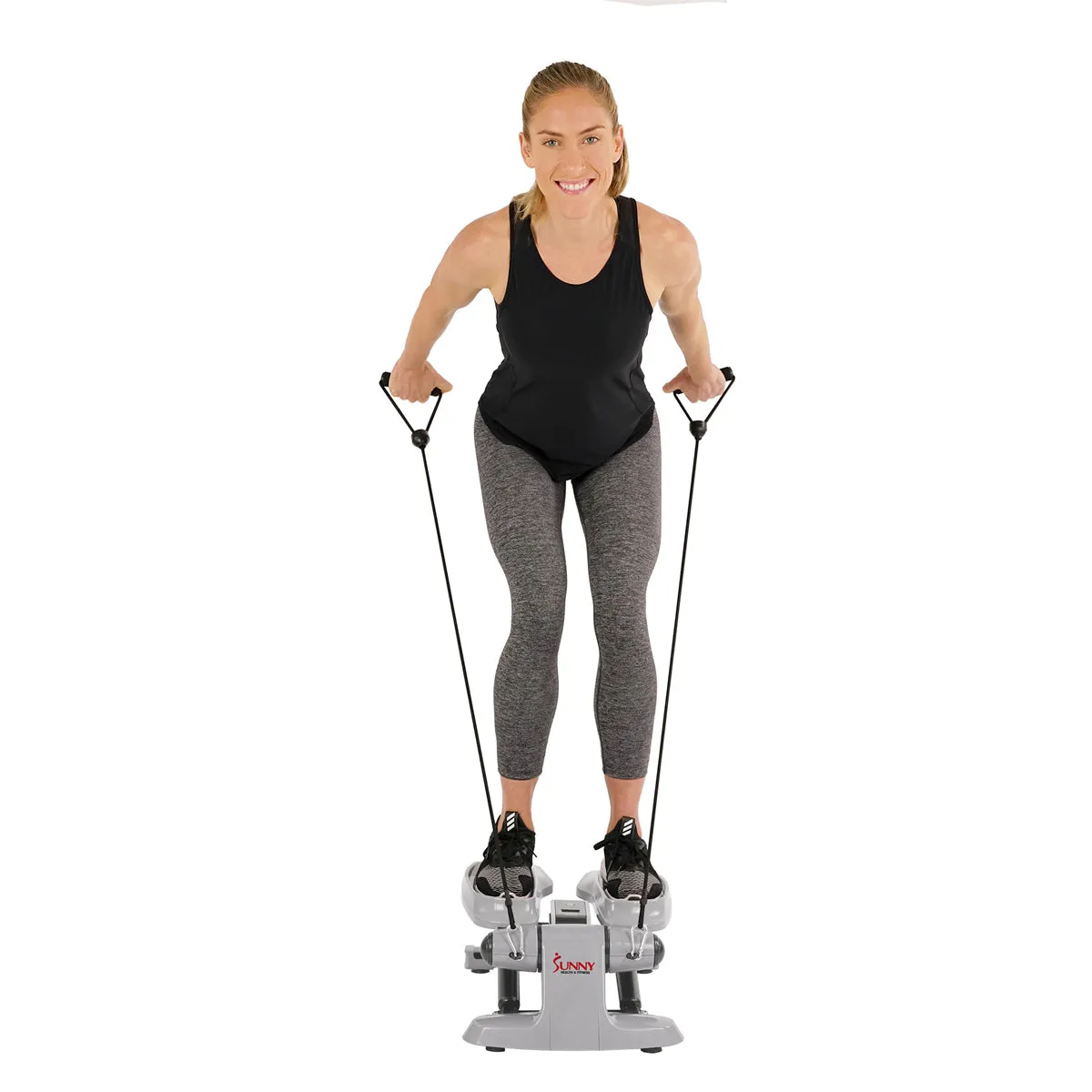 Versa Stepper Exercise Machine Step, Wide Non-Slip Pedals w/ Resistance Bands and LCD Monitor